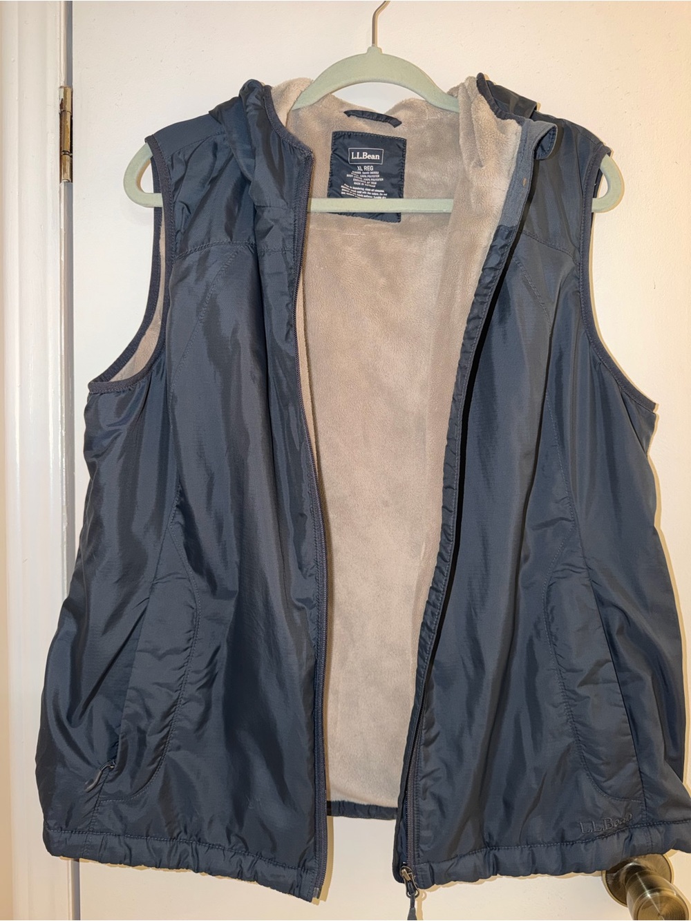 L.L. Bean Women's Hooded Fleece-Lined Vest - Navy